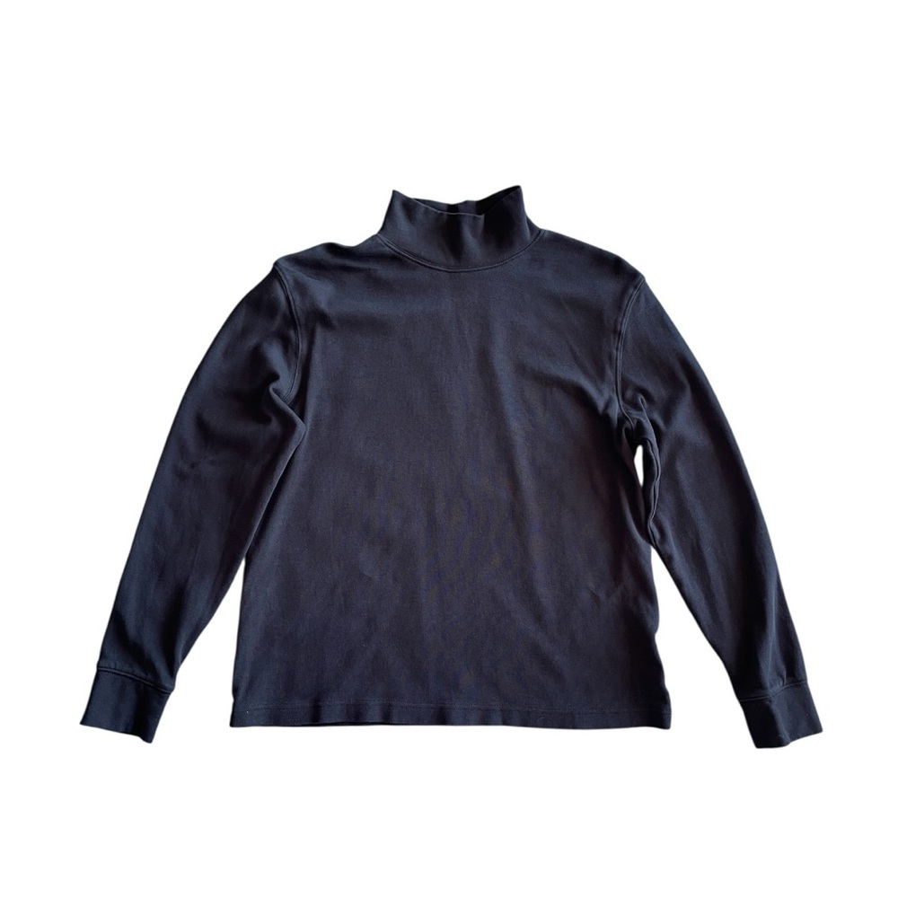 Lands’ End Black Mock Neck Long Sleeve Top Relaxed Fit - Size S - Picture 2 of 7